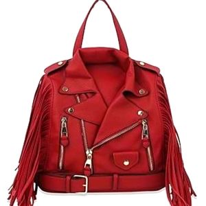 FABULOUS VEGAN LEATHER MOTORCYCLE One BACK PACK/HANDBAG Left